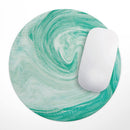 Swirling Mint Acrylic Marble// WaterProof Rubber Foam Backed Anti-Slip Mouse Pad for Home Work Office or Gaming Computer Desk