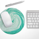 Swirling Mint Acrylic Marble// WaterProof Rubber Foam Backed Anti-Slip Mouse Pad for Home Work Office or Gaming Computer Desk