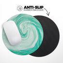 Swirling Mint Acrylic Marble// WaterProof Rubber Foam Backed Anti-Slip Mouse Pad for Home Work Office or Gaming Computer Desk