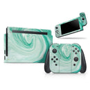 Swirling Mint Acrylic Marble // Skin Decal Wrap Kit for Nintendo Switch Console & Dock, Joy-Cons, Pro Controller, Lite, 3DS XL, 2DS XL, DSi, or Wii - Vinyl Skin Wrap for Nintendo Switch 2, OLED, Lite, Pro Controller, Wii & Classic Handhelds
