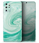 Swirling Mint Acrylic Marble - Premium Vinyl Skin Decal for Samsung Galaxy S25 Ultra, S24, S23, S22 & All Galaxy S Models