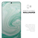 Swirling Mint Acrylic Marble - Premium Vinyl Skin Decal for Samsung Galaxy S25 Ultra, S24, S23, S22 & All Galaxy S Models