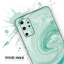 Swirling Mint Acrylic Marble - Premium Vinyl Skin Decal for Samsung Galaxy S25 Ultra, S24, S23, S22 & All Galaxy S Models