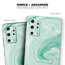 Swirling Mint Acrylic Marble - Premium Vinyl Skin Decal for Samsung Galaxy S25 Ultra, S24, S23, S22 & All Galaxy S Models