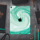 Swirling Mint Acrylic Marble - Full Body Skin Decal for the Apple iPad Pro 12.9", 11", 10.5", 9.7", Air or Mini (All Models Available)