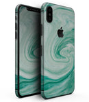 Swirling Mint Acrylic Marble - iPhone XS MAX, XS/X, 8/8+, 7/7+, 5/5S/SE Skin-Kit (All iPhones Available)