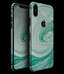 Swirling Mint Acrylic Marble - iPhone XS MAX, XS/X, 8/8+, 7/7+, 5/5S/SE Skin-Kit (All iPhones Available)