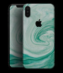 Swirling Mint Acrylic Marble - iPhone XS MAX, XS/X, 8/8+, 7/7+, 5/5S/SE Skin-Kit (All iPhones Available)