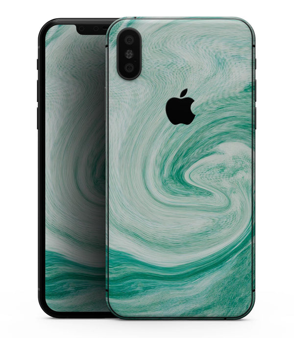 Swirling Mint Acrylic Marble - iPhone XS MAX, XS/X, 8/8+, 7/7+, 5/5S/SE Skin-Kit (All iPhones Available)