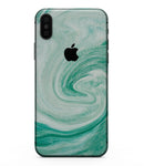 Swirling Mint Acrylic Marble - iPhone XS MAX, XS/X, 8/8+, 7/7+, 5/5S/SE Skin-Kit (All iPhones Available)