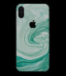 Swirling Mint Acrylic Marble - iPhone XS MAX, XS/X, 8/8+, 7/7+, 5/5S/SE Skin-Kit (All iPhones Available)