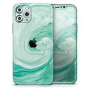 Swirling Mint Acrylic Marble - Protective Skin Wrap & Decal – Compatible with iPhone SE to iPhone 17 Pro Max (All Models)