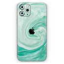 Swirling Mint Acrylic Marble - Protective Skin Wrap & Decal – Compatible with iPhone SE to iPhone 17 Pro Max (All Models)