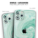Swirling Mint Acrylic Marble - Protective Skin Wrap & Decal – Compatible with iPhone SE to iPhone 17 Pro Max (All Models)