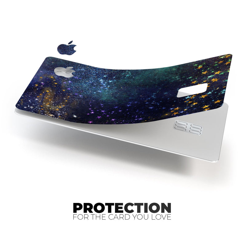 Swirling Multicolor Star Explosion  - Premium Protective Decal Skin-Kit for the Apple Credit Card