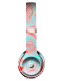 Swirling Pink and Mint Acrylic Marble Full-Body Skin Kit for the Beats by Dre Solo 3 Wireless Headphones