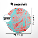 Swirling Pink and Mint Acrylic Marble// WaterProof Rubber Foam Backed Anti-Slip Mouse Pad for Home Work Office or Gaming Computer Desk