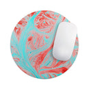 Swirling Pink and Mint Acrylic Marble// WaterProof Rubber Foam Backed Anti-Slip Mouse Pad for Home Work Office or Gaming Computer Desk