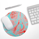 Swirling Pink and Mint Acrylic Marble// WaterProof Rubber Foam Backed Anti-Slip Mouse Pad for Home Work Office or Gaming Computer Desk