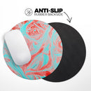 Swirling Pink and Mint Acrylic Marble// WaterProof Rubber Foam Backed Anti-Slip Mouse Pad for Home Work Office or Gaming Computer Desk