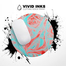 Swirling Pink and Mint Acrylic Marble// WaterProof Rubber Foam Backed Anti-Slip Mouse Pad for Home Work Office or Gaming Computer Desk
