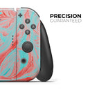 Swirling Pink and Mint Acrylic Marble // Skin Decal Wrap Kit for Nintendo Switch Console & Dock, Joy-Cons, Pro Controller, Lite, 3DS XL, 2DS XL, DSi, or Wii - Vinyl Skin Wrap for Nintendo Switch 2, OLED, Lite, Pro Controller, Wii & Classic Handhelds