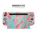Swirling Pink and Mint Acrylic Marble // Skin Decal Wrap Kit for Nintendo Switch Console & Dock, Joy-Cons, Pro Controller, Lite, 3DS XL, 2DS XL, DSi, or Wii - Vinyl Skin Wrap for Nintendo Switch 2, OLED, Lite, Pro Controller, Wii & Classic Handhelds