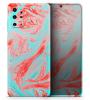 Swirling Pink and Mint Acrylic Marble - Premium Vinyl Skin Decal for Samsung Galaxy S25 Ultra, S24, S23, S22 & All Galaxy S Models