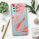 Swirling Pink and Mint Acrylic Marble - Premium Vinyl Skin Decal for Samsung Galaxy S25 Ultra, S24, S23, S22 & All Galaxy S Models