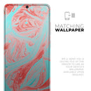 Swirling Pink and Mint Acrylic Marble - Premium Vinyl Skin Decal for Samsung Galaxy S25 Ultra, S24, S23, S22 & All Galaxy S Models