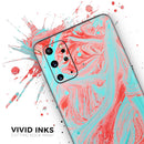 Swirling Pink and Mint Acrylic Marble - Premium Vinyl Skin Decal for Samsung Galaxy S25 Ultra, S24, S23, S22 & All Galaxy S Models