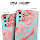 Swirling Pink and Mint Acrylic Marble - Premium Vinyl Skin Decal for Samsung Galaxy S25 Ultra, S24, S23, S22 & All Galaxy S Models