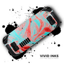 Swirling Pink and Mint Acrylic Marble // Full Body Skin Decal Wrap Kit for the Steam Deck handheld gaming computer
