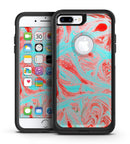 Swirling Pink and Mint Acrylic Marble - iPhone 7 or 7 Plus Commuter Case Skin Kit