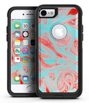 Swirling Pink and Mint Acrylic Marble - iPhone 7 or 7 Plus Commuter Case Skin Kit
