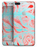 Swirling Pink and Mint Acrylic Marble - Skin-kit for the iPhone 8 or 8 Plus