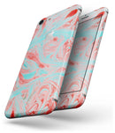 Swirling Pink and Mint Acrylic Marble - Skin-kit for the iPhone 8 or 8 Plus