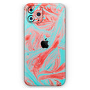 Swirling Pink and Mint Acrylic Marble - Protective Skin Wrap & Decal – Compatible with iPhone SE to iPhone 17 Pro Max (All Models)