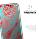 Swirling Pink and Mint Acrylic Marble - Protective Skin Wrap & Decal – Compatible with iPhone SE to iPhone 17 Pro Max (All Models)