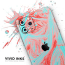Swirling Pink and Mint Acrylic Marble - Protective Skin Wrap & Decal – Compatible with iPhone SE to iPhone 17 Pro Max (All Models)