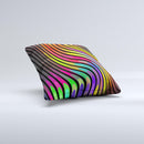 Swirly Color Change Lines Ink-Fuzed Decorative Throw Pillow
