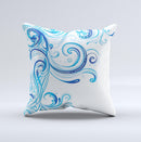 Swirly Vector Water-Splash Pattern ink-Fuzed Decorative Throw Pillow