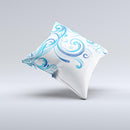 Swirly Vector Water-Splash Pattern ink-Fuzed Decorative Throw Pillow