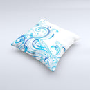 Swirly Vector Water-Splash Pattern ink-Fuzed Decorative Throw Pillow