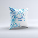 Swirly Vector Water-Splash Pattern ink-Fuzed Decorative Throw Pillow