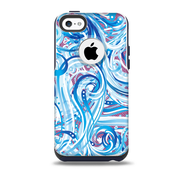 Swirly Vector Water-Splash Pattern Skin for the iPhone 5c OtterBox Commuter Case