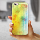 Switched Yellow Absorbed Watercolor Texture iPhone 6/6s or 6/6s Plus 2-Piece Hybrid INK-Fuzed Case