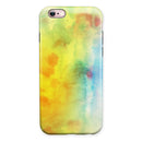 Switched Yellow Absorbed Watercolor Texture iPhone 6/6s or 6/6s Plus 2-Piece Hybrid INK-Fuzed Case
