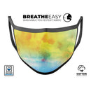 Switched Yellow Absorbed Watercolor Texture - Made in USA Mouth Cover Unisex Anti-Dust Cotton Blend Reusable & Washable Face Mask with Adjustable Sizing for Adult or Child