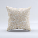 Tan Abstract Vector Pattern ink-Fuzed Decorative Throw Pillow